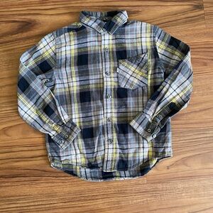 Shaun White Kids Plaid Shirt in Blue, Yellow, and Gray